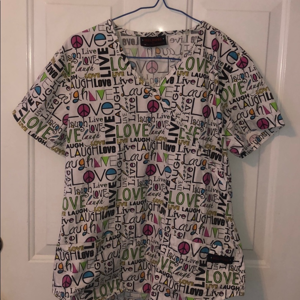 Live Laugh Love Scrub Top